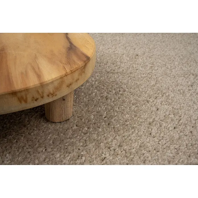 Bricoflor Teppichboden Meterware Griffmuster, Velours Hochflor, beige - Velours, 100 % Polypropylen (PP), beige