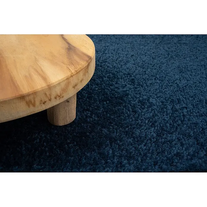Bricoflor Teppichboden Meterware Griffmuster, Velours Hochflor, dunkel-blau - Velours, 100 % Polypropylen (PP), dunkel-blau