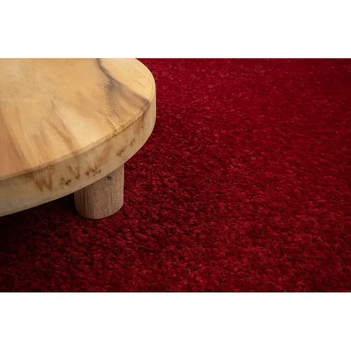 Bricoflor Teppichboden Meterware Griffmuster, Velours Hochflor, dunkel-rot - Velours, 100 % Polypropylen (PP), dunkel-rot