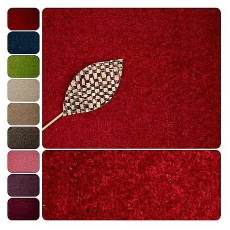 Bricoflor  Teppichboden Meterware Griffmuster, Velours Hochflor, dunkel-rot