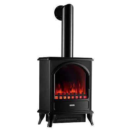 Elektrischer Kamin KAMINIO Leni mit Ofenrohr