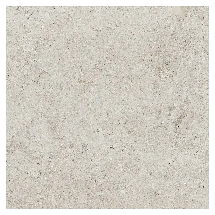 Feinsteinzeugfliese Coralina Blanco - 60 x 60 cm, Weiß, Matt - Helle beige Natursteinplatte mit feiner Textur und Einschlüssen.