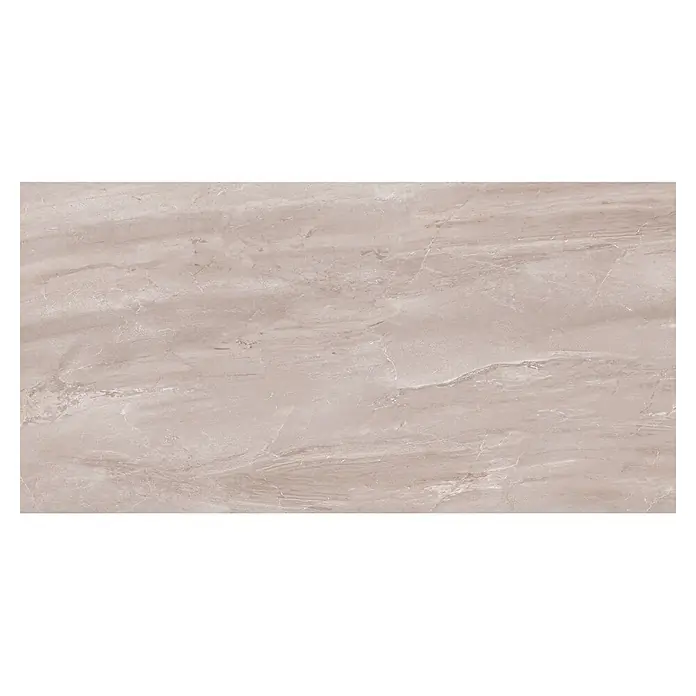 Feinsteinzeugfliese Opus Premium Beige - 120 x 60 cm, Beige, Glänzend - Hellbraune Fliese in Marmoroptik mit zarten beige-weißen Äderungen.