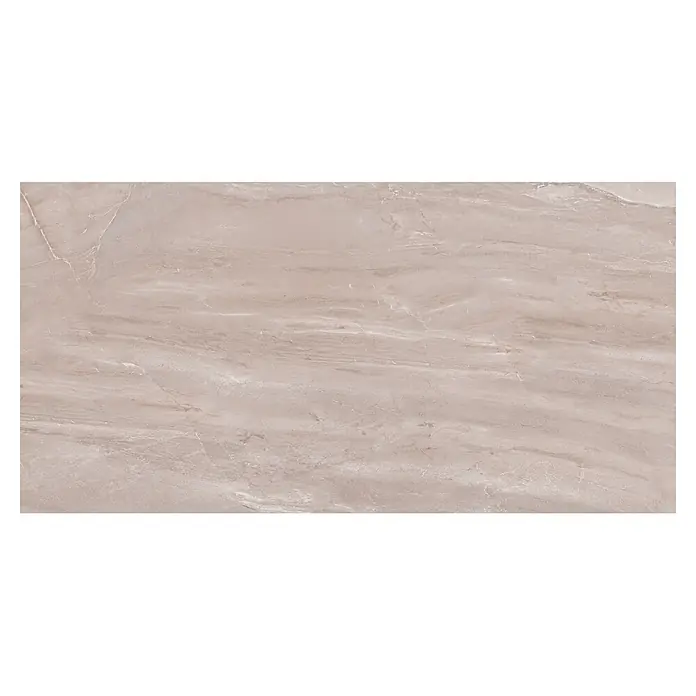 Feinsteinzeugfliese Opus Premium Beige - 120 x 60 cm, Beige, Glänzend - Hellbraune Fliese in Marmoroptik mit dezenter weißer Maserung.