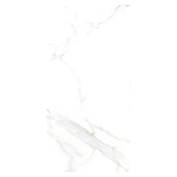 Feinsteinzeugfliese Marmore Carrara - 60 x 30 cm, Weiß, Grau, Matt - Weiße Fliese in Marmoroptik mit subtilen grauen und goldenen Äderungen.