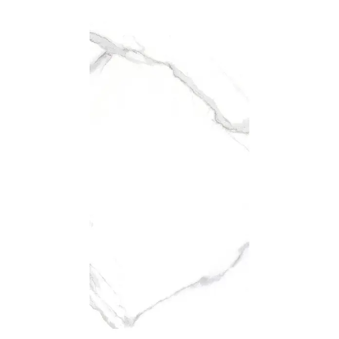 Feinsteinzeugfliese Marmore Carrara - 60 x 30 cm, Weiß, Grau, Matt - Weiße Marmoroptik-Fliese mit kräftiger grauer Maserung.