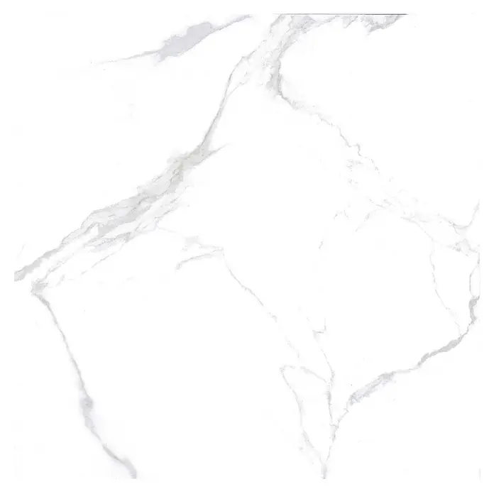 Feinsteinzeugfliese Marmore Carrara - 60 x 60 cm, Weiß, Grau, Matt - Weiße Marmoroptik-Fliese mit feiner grauer Maserung.