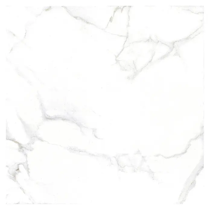 Feinsteinzeugfliese Marmore Carrara - 60 x 60 cm, Weiß, Grau, Matt - Weiße Marmorfliese mit subtilen grauen und hellbraunen Äderungen.
