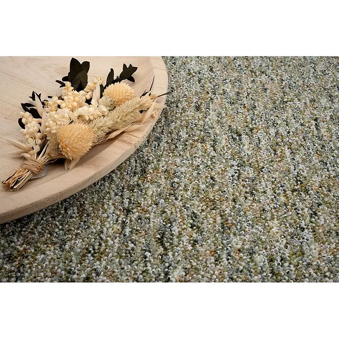 Bricoflor Teppichboden Meterware 2x4m, Schlinge gemustert, grün - Schlinge, 60 % Polyamid (PA), 40 % Polypropylen (PP), grün