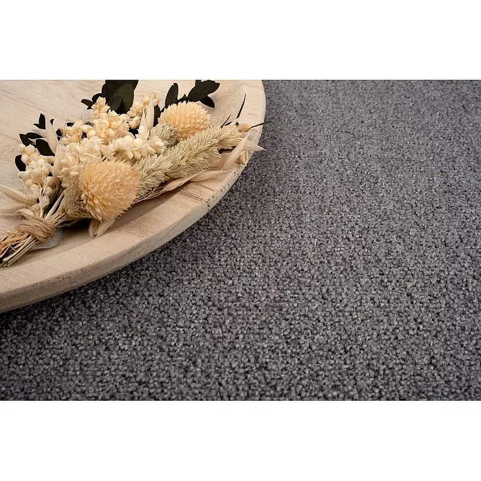 Bricoflor Teppichboden Meterware 7x4m, Velours Saxony, dunkel-grau anthrazit - Velours, 100 % Polyamid (PA), dunkel-grau anthrazit