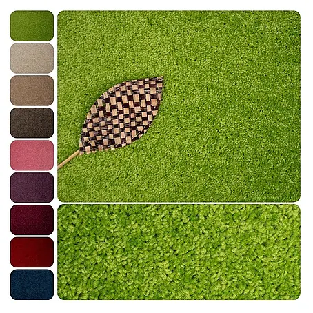 Bricoflor  Teppichboden Meterware Griffmuster, Velours Hochflor, hell-grün