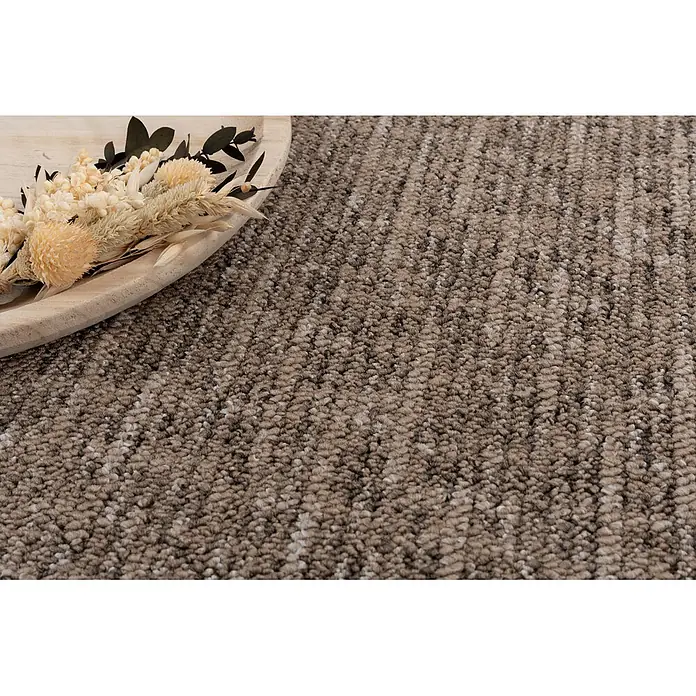 Bricoflor Teppichboden Meterware 5,5x4m, Schlinge gemustert, dunkel braun - Schlinge, 100 % Polypropylen (PP), dunkel braun