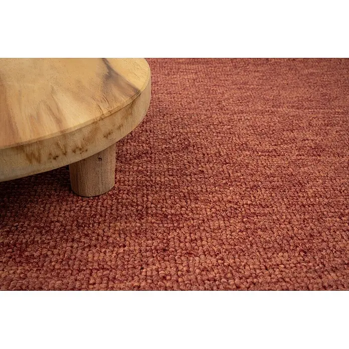 Bricoflor Teppichboden Meterware 2,5x5m, Schlinge gemustert, rot terrakotta - Schlinge, 100 % Polypropylen (PP), rot terrakotta