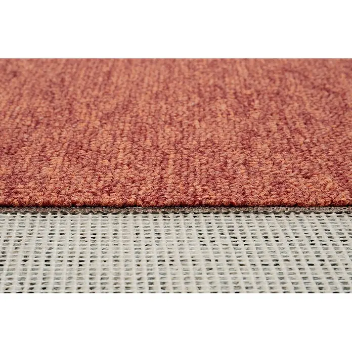 Bricoflor Teppichboden Meterware 2,5x5m, Schlinge gemustert, rot terrakotta - Schlinge, 100 % Polypropylen (PP), rot terrakotta