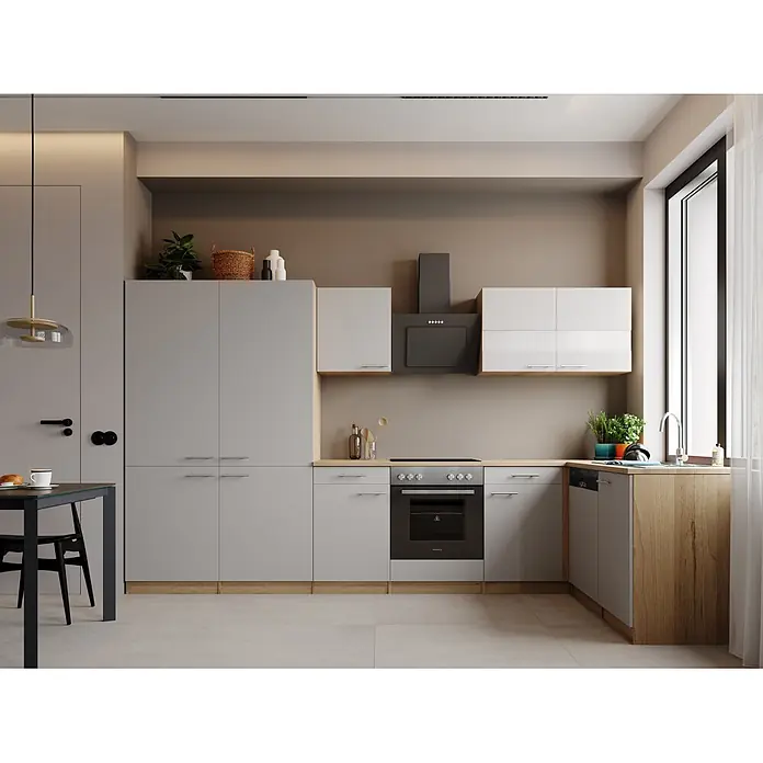 Respekta Merle Winkelküche - B x L: 340 x 175 cm, Weiß, Mit Elektrogeräten - Stimmungsaufnahme