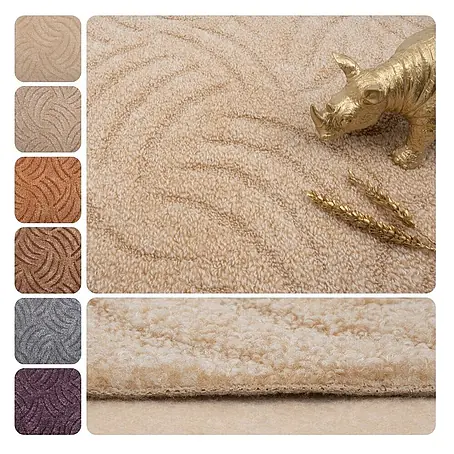 Bricoflor  Teppichboden Meterware 6x4m, Schlinge Hoch Tief, beige hell-braun