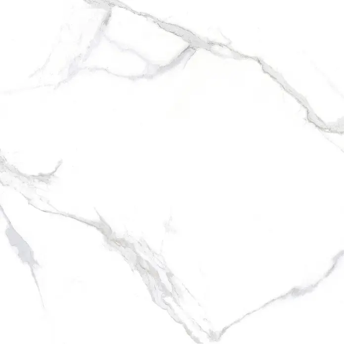 Feinsteinzeugfliese Marmore Carrara - 60 x 60 cm, Weiß, Grau, Matt - Weißer Marmor mit eleganter grauer Äderung, geeignet für Oberflächen.
