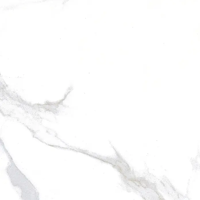 Feinsteinzeugfliese Marmore Carrara - 60 x 30 cm, Weiß, Grau, Matt - Weißer Marmor mit fließenden grauen und goldenen Adern, ideal für elegante Oberflächen.