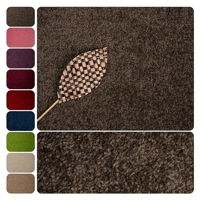 Bricoflor Teppichboden Meterware Griffmuster, Velours Hochflor, dunkel-braun - Velours, 100 % Polypropylen (PP), dunkel-braun