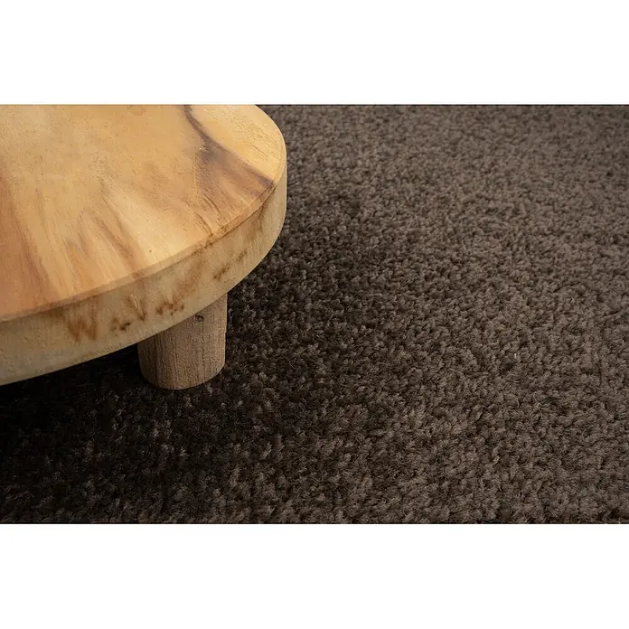 Bricoflor Teppichboden Meterware Griffmuster, Velours Hochflor, dunkel-braun - Velours, 100 % Polypropylen (PP), dunkel-braun