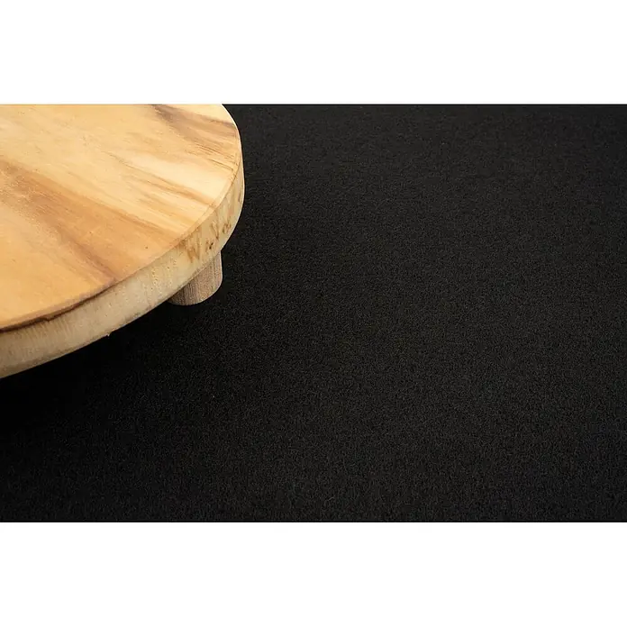 Bricoflor Teppichboden Meterware 6x4m, Nadelvlies Nadelfilz, schwarz - 100 % Polypropylen (PP), schwarz