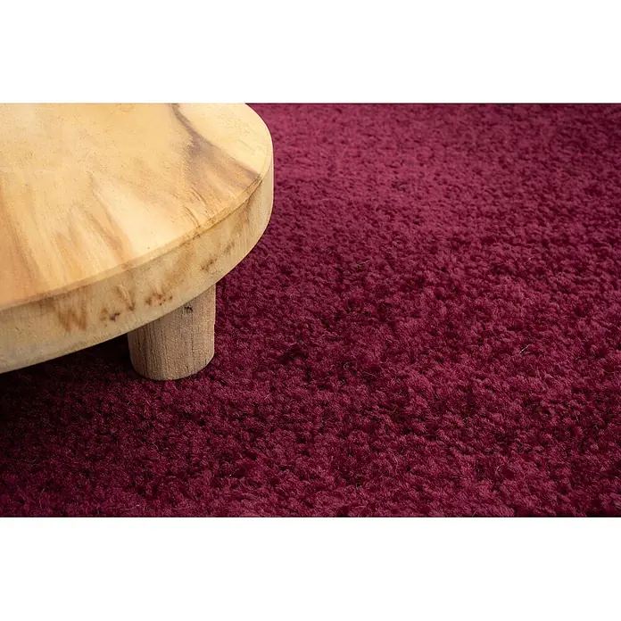 Bricoflor Teppichboden Meterware Griffmuster, Velours Hochflor, lila rot - Velours, 100 % Polypropylen (PP), lila rot