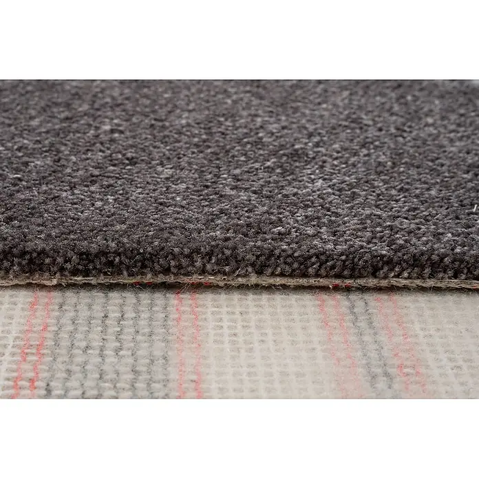 Bricoflor Teppichboden Meterware 3,5x4m, Velours Saxony, dunkel-grau anthrazit - Velours, 100 % Polyamid (PA), dunkel-grau anthrazit