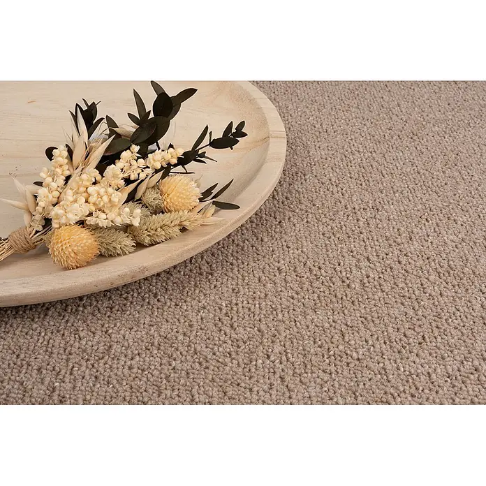 Bricoflor Teppichboden Meterware 4,5x5m, Schlinge gemustert, beige hell-braun - Schlinge, 100 % Polypropylen (PP), beige hell-braun