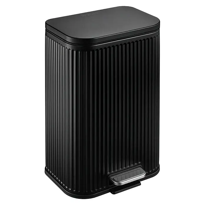 Floordirekt Standard-Mülleimer Miles Schwarz 12 L - 12 l, Metall, Schwarz
