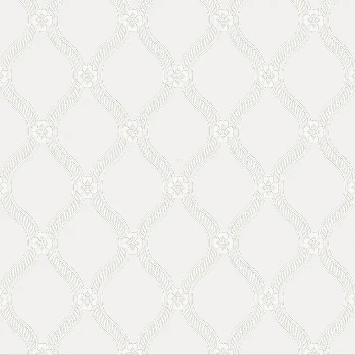 Laura Ashley Vliestapete Vliestapete Landford überstreichbar - Weiß, Grafisch, 10 x 0,52 m