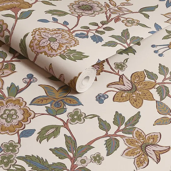 Joules Vliestapete Vliestapete Scot blumen - Weiß/Mehrfarbig, Floral, 10 x 0,52 m