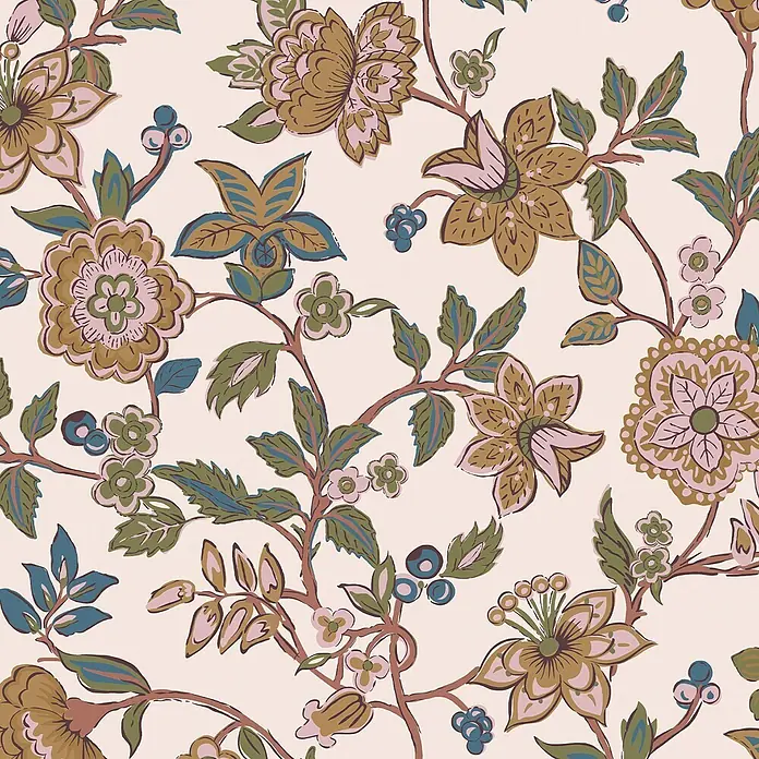 Joules Vliestapete Vliestapete Scot blumen - Weiß/Mehrfarbig, Floral, 10 x 0,52 m