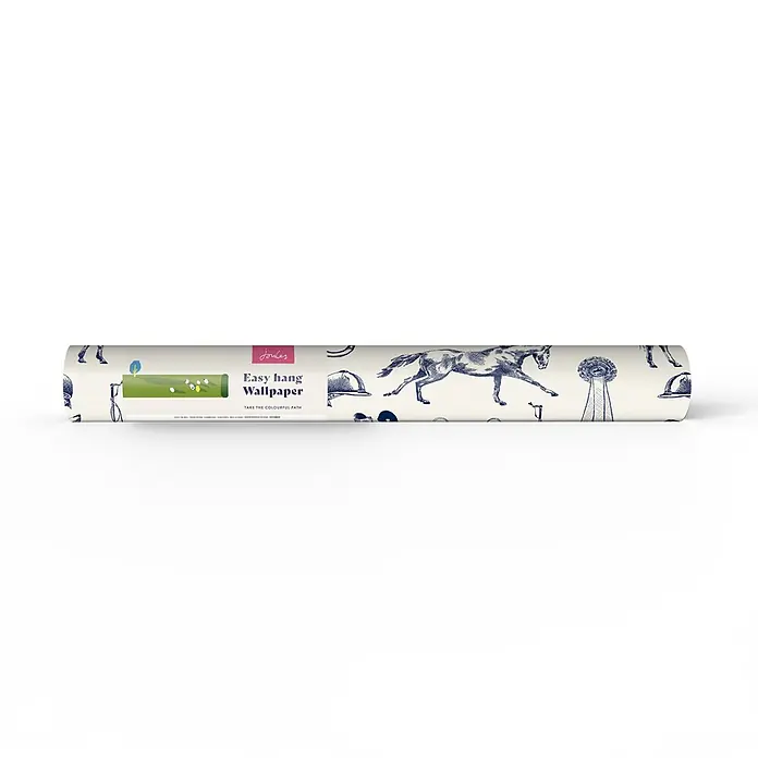 Joules Vliestapete Vliestapete Reiter skizze - Weiß/Blau, Tieroptik, 10 x 0,52 m