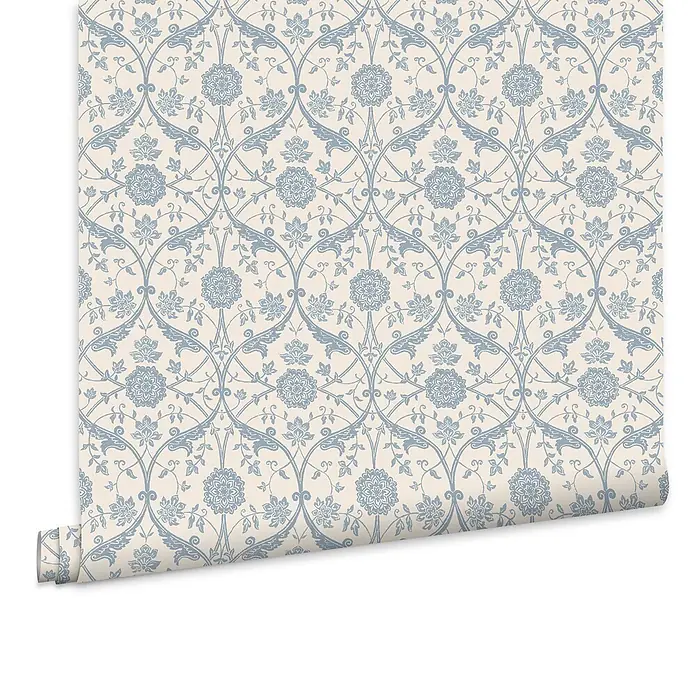 Laura Ashley Vliestapete Vliestapete Endale spalier - Blau, Grafisch, 10 x 0,52 m