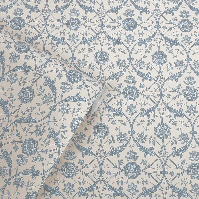 Laura Ashley Vliestapete Vliestapete Endale spalier - Blau, Grafisch, 10 x 0,52 m