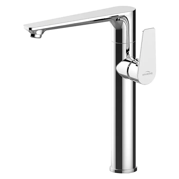 Bad Land Waschtischarmatur DOKOS hohe Waschtischarmatur Silber - Silber, Glänzend - Polierte Chrom-Einhebel-Mischarmatur.