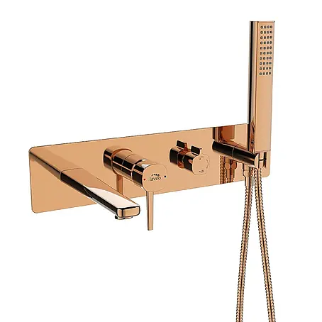 Bad Land POLA UP-Badewannenarmatur Set Rosegold