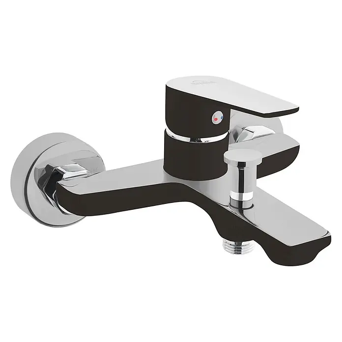 Bad Land Badewannenarmatur DOKOS Badewannenarmatur Schwarz-Silber - Schwarz-Silber, Matt