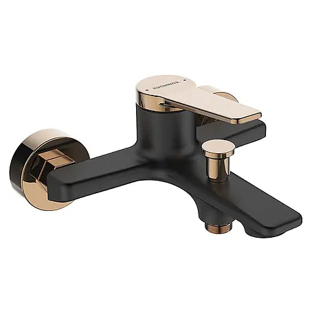 Bad Land  Badewannenarmatur ALANIS Badewannenarmatur Schwarz-Rosegold