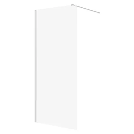 Bad Land  Nischendusche KETIL Walk-In Duschwand 100 x 195 cm Silber, 8 mm, Transparentglas