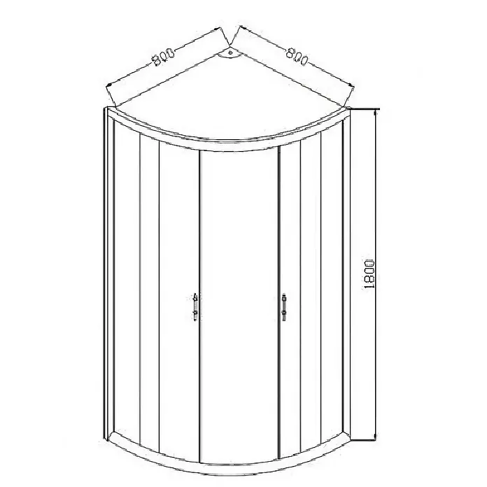 Bad Land Eckdusche MARBELLA Duschkabine Viertelkreis 80 x 80 x 180 cm Silber, 4 mm, Milchglas - Beschichtet, Silber, Stärke: 4 mm