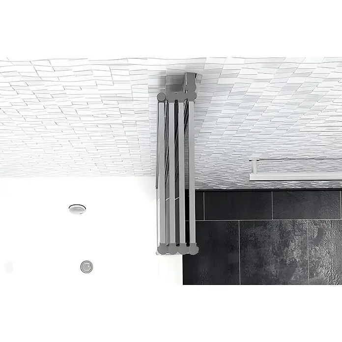 Bad Land Badewannenaufsatz Badewannenaufsatz 5-teilig IDEA 120x140 cm ESG 4 mm Klarglas Silber - 5 Stk., Transparent / Silber