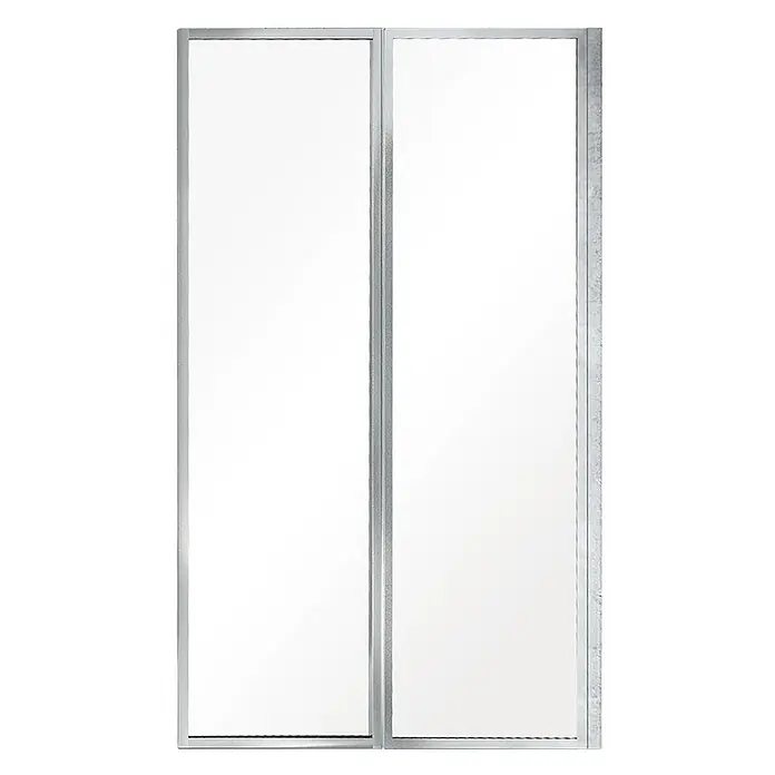 Bad Land Badewannenaufsatz Wannenaufsatz 2-tlg. AMBITION PREMIUM 2 80x140 cm ESG 4 mm Glas Silber - 2 Stk., Transparent / Silber