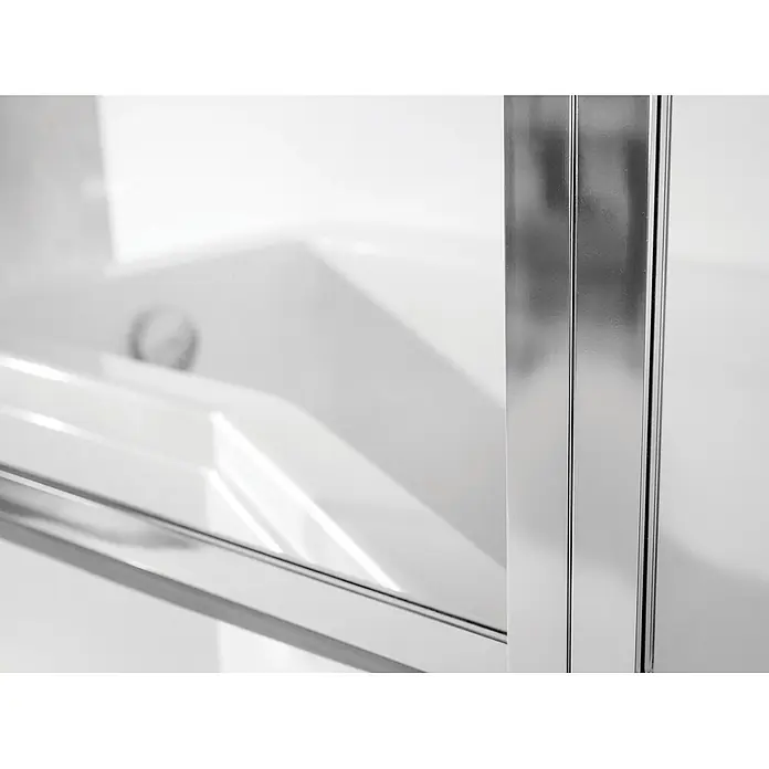 Bad Land Badewannenaufsatz Wannenaufsatz 2-tlg. AMBITION PREMIUM 2 80x140 cm ESG 4 mm Glas Silber - 2 Stk., Transparent / Silber