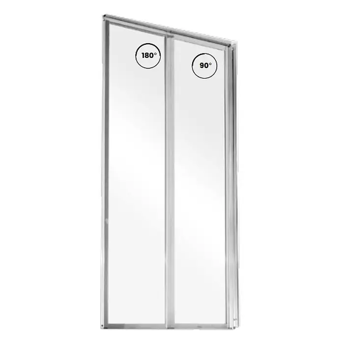 Bad Land Badewannenaufsatz Wannenaufsatz 2-tlg. AMBITION PREMIUM 2 80x140 cm ESG 4 mm Glas Silber - 2 Stk., Transparent / Silber