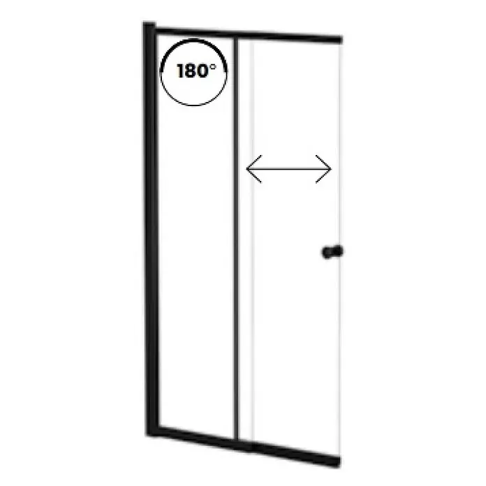 Bad Land Badewannenaufsatz Wannenaufsatz 2-tlg. EASY SLIDE BLACK 100x150 cm ESG 4 mm Glas Schwarz - 2 Stk., Transparent / Schwarz