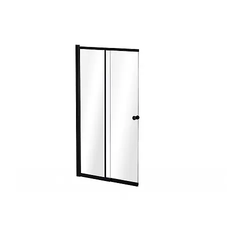 Bad Land  Badewannenaufsatz Wannenaufsatz 2-tlg. EASY SLIDE BLACK 100x150 cm ESG 4 mm Glas Schwarz