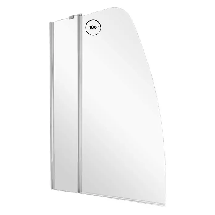 Bad Land Badewannenaufsatz Badewannenaufsatz 2-teilig AVIS 120x145 cm ESG 6 mm Klarglas Silber - 2 Stk., Transparent / Silber