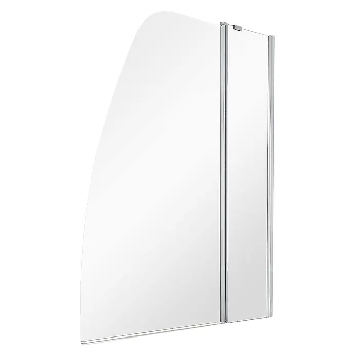 Bad Land Badewannenaufsatz Badewannenaufsatz 2-teilig AVIS 120x145 cm ESG 6 mm Klarglas Silber - 2 Stk., Transparent / Silber