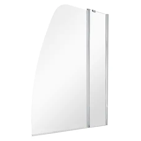 Bad Land  Badewannenaufsatz Badewannenaufsatz 2-teilig AVIS 120x145 cm ESG 6 mm Klarglas Silber